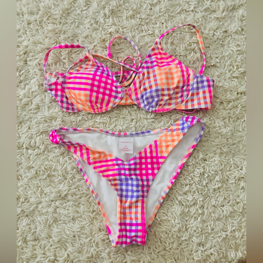 Pink purple and orange bikini set - top and bottom